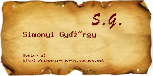 Simonyi György névjegykártya